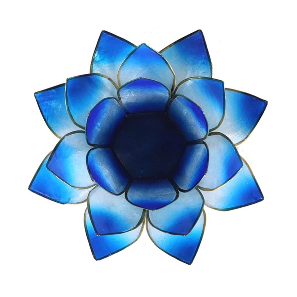Bougeoir Lotus bleu 2