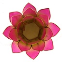 Bougeoir Lotus vert-rose bord or 1