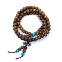 Mala de bois avec perles ornementales et dorje 0