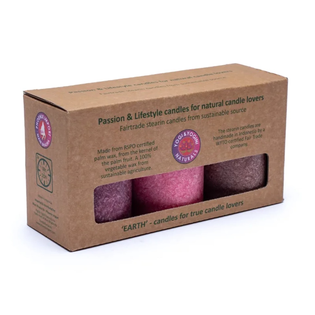 Bougies de stéarine 3 x EARTH 1