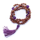 Mala Rudraksha et Améthyste gland violet 0