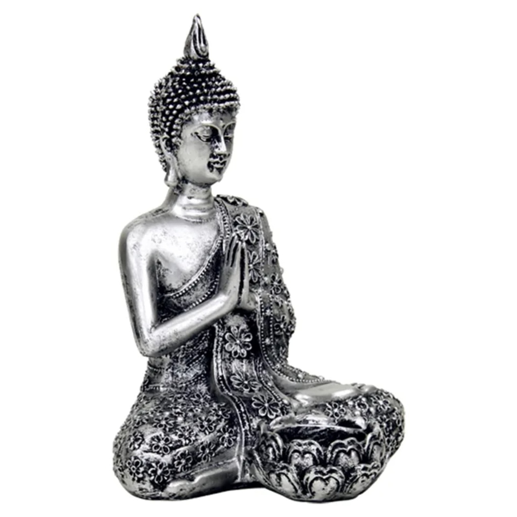 Bouddha avec bougeoir en argenté 0