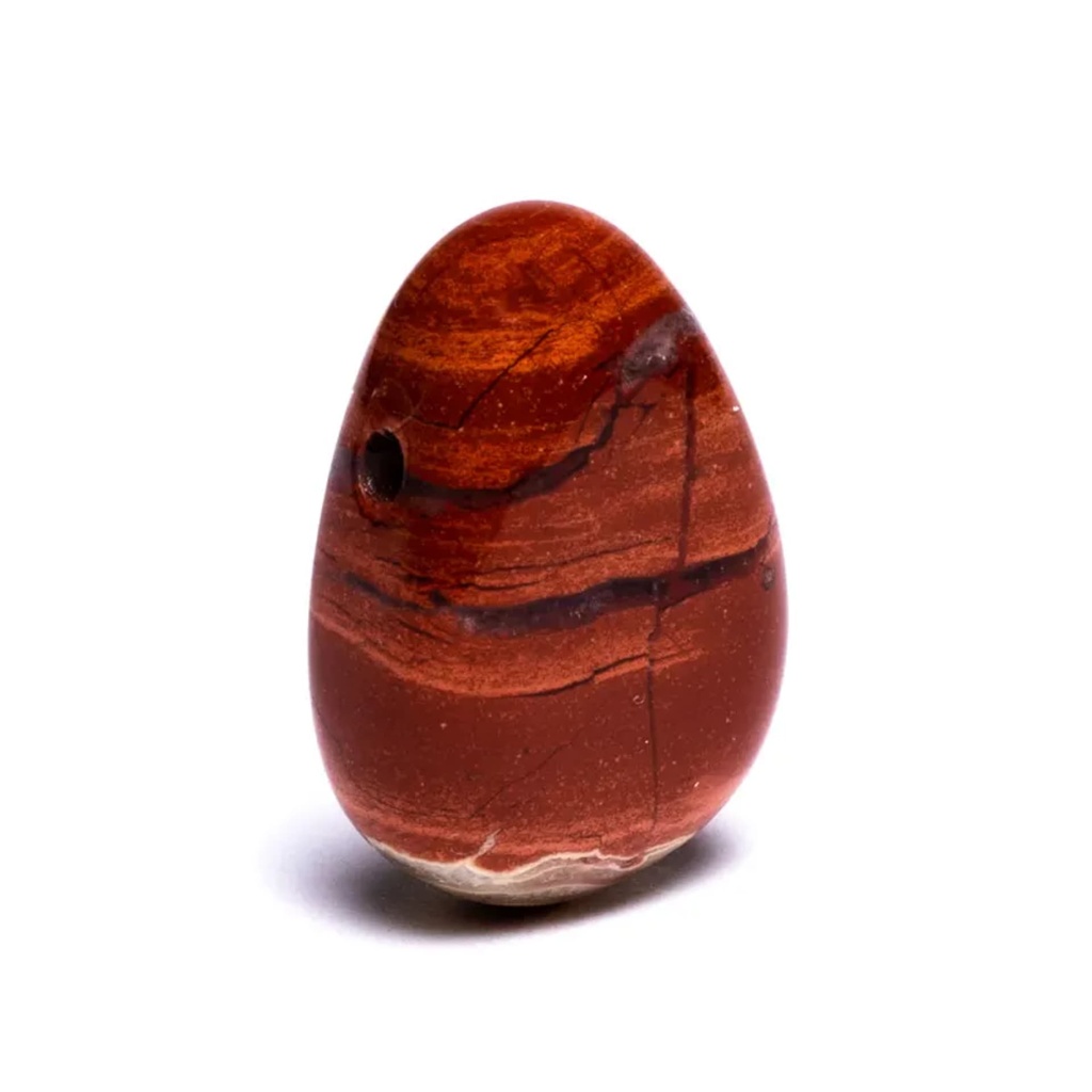 Pendentif Jaspe rouge foré lisse sans fil 1