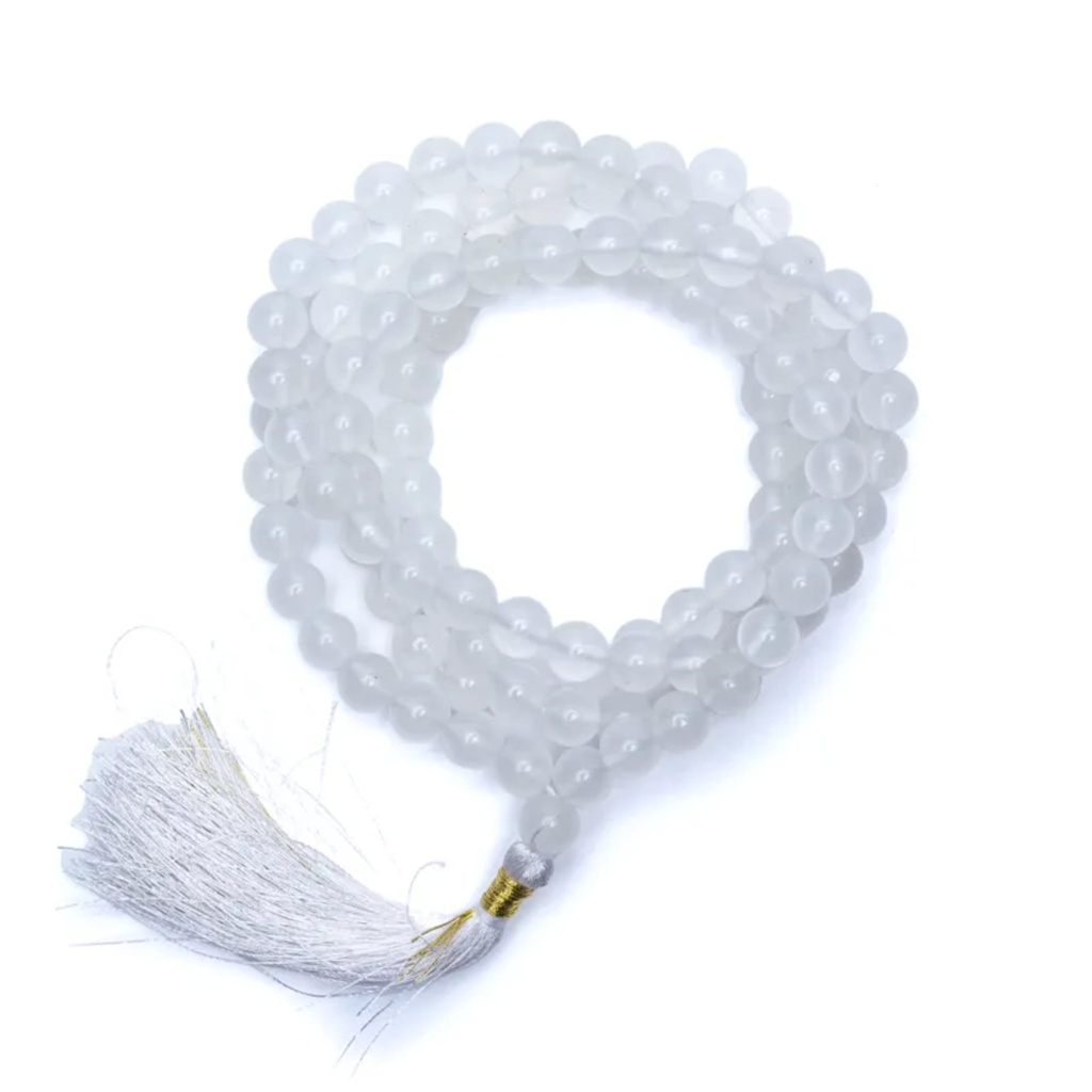 Mala Agathe blanche 108 perles qualité AA 0