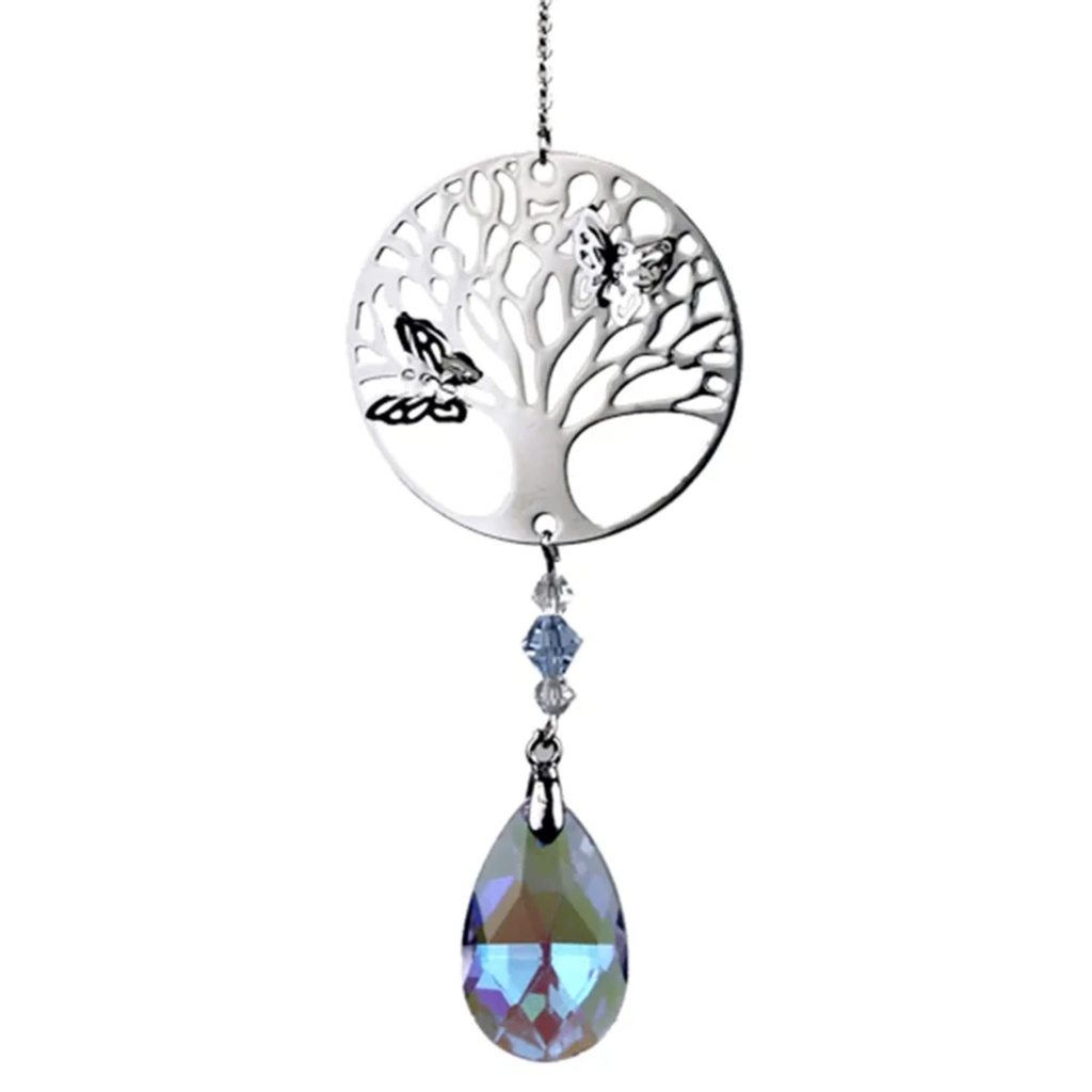 Arbre de Vie + goutte de cristal arc en ciel - blanc 0