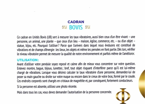 Planche Cadran Bovis et Energie Vitale - 21,5 x 14 cm 2