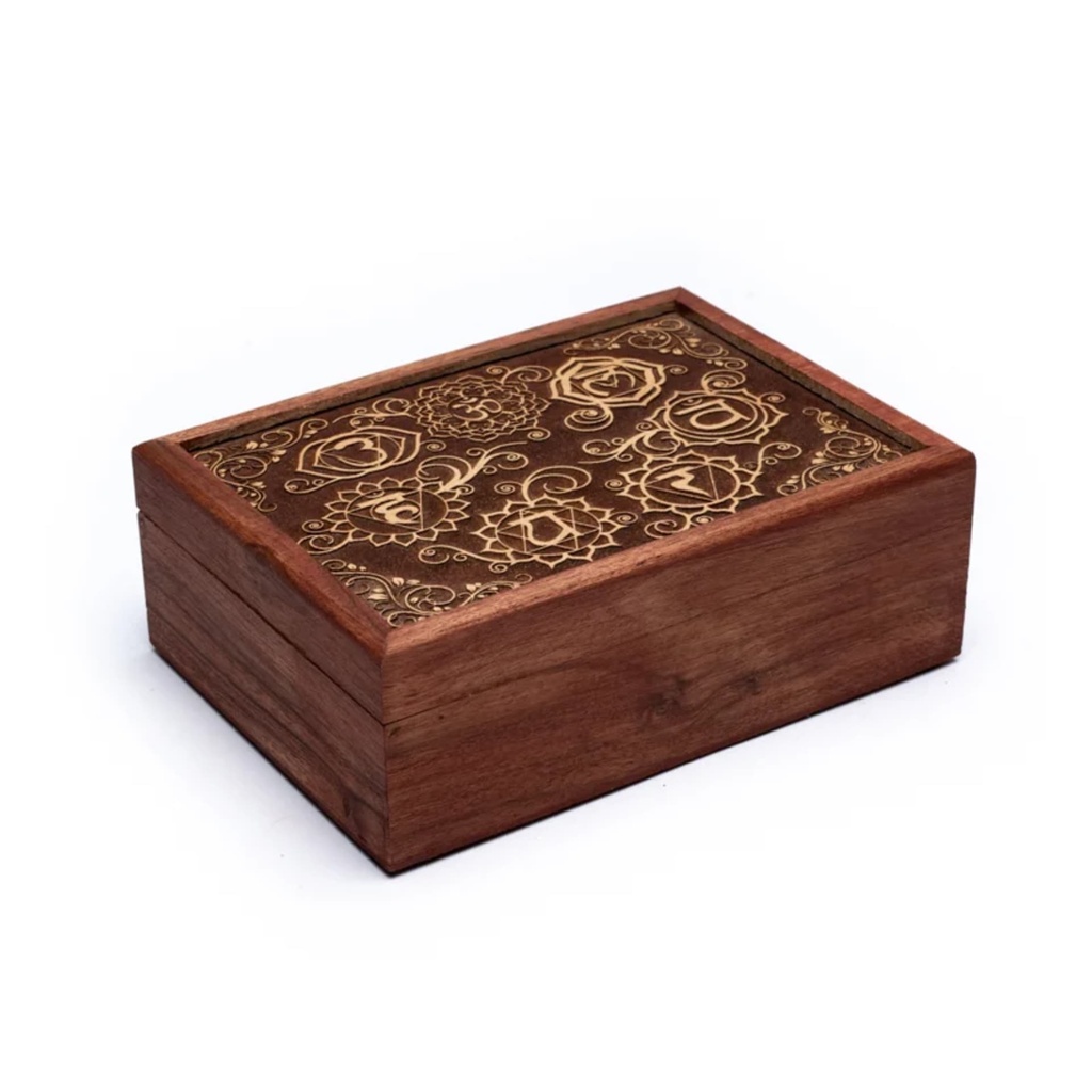 Boite à tarots en bois 7 Chakras 2