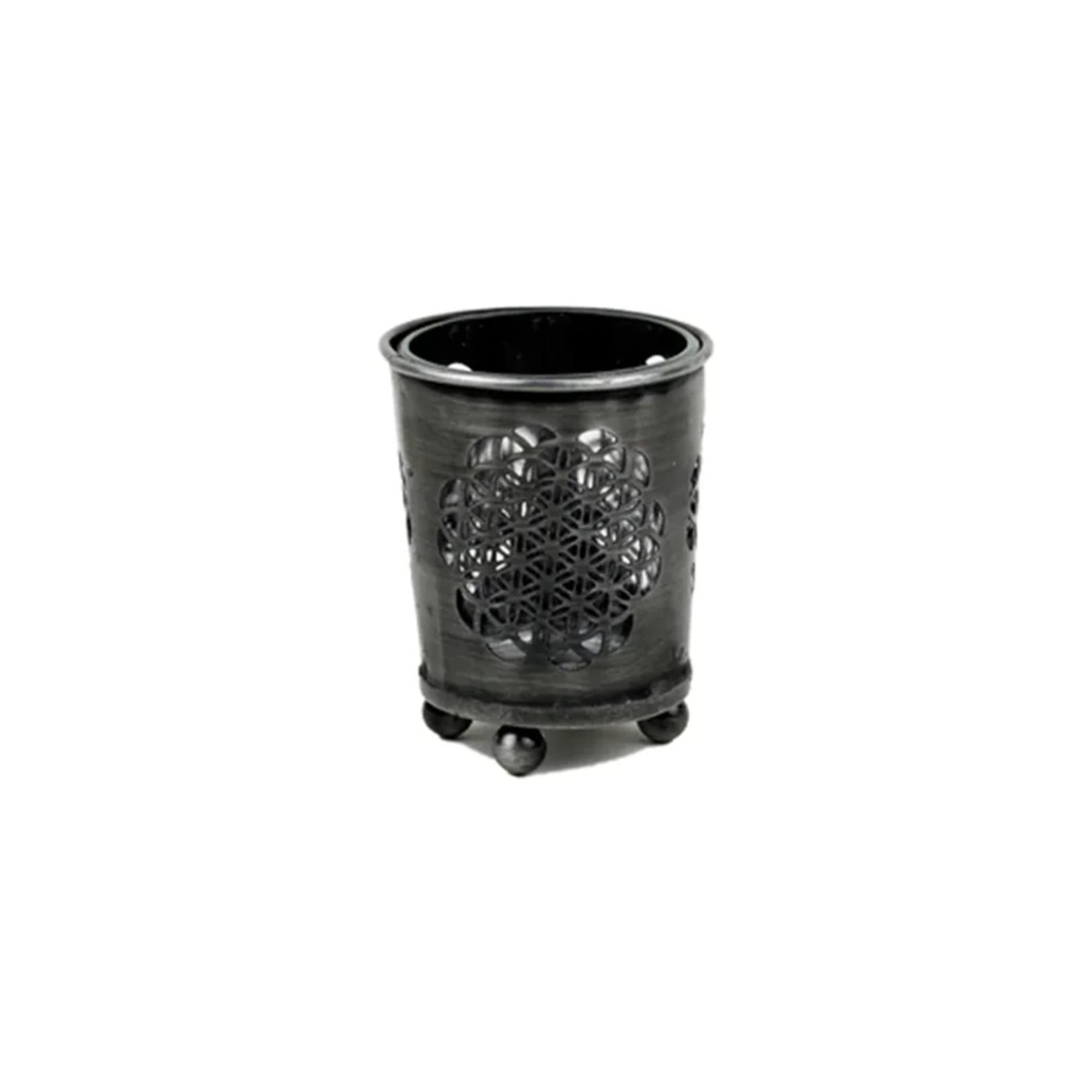 Bougeoir Fleur de Vie en fer 1