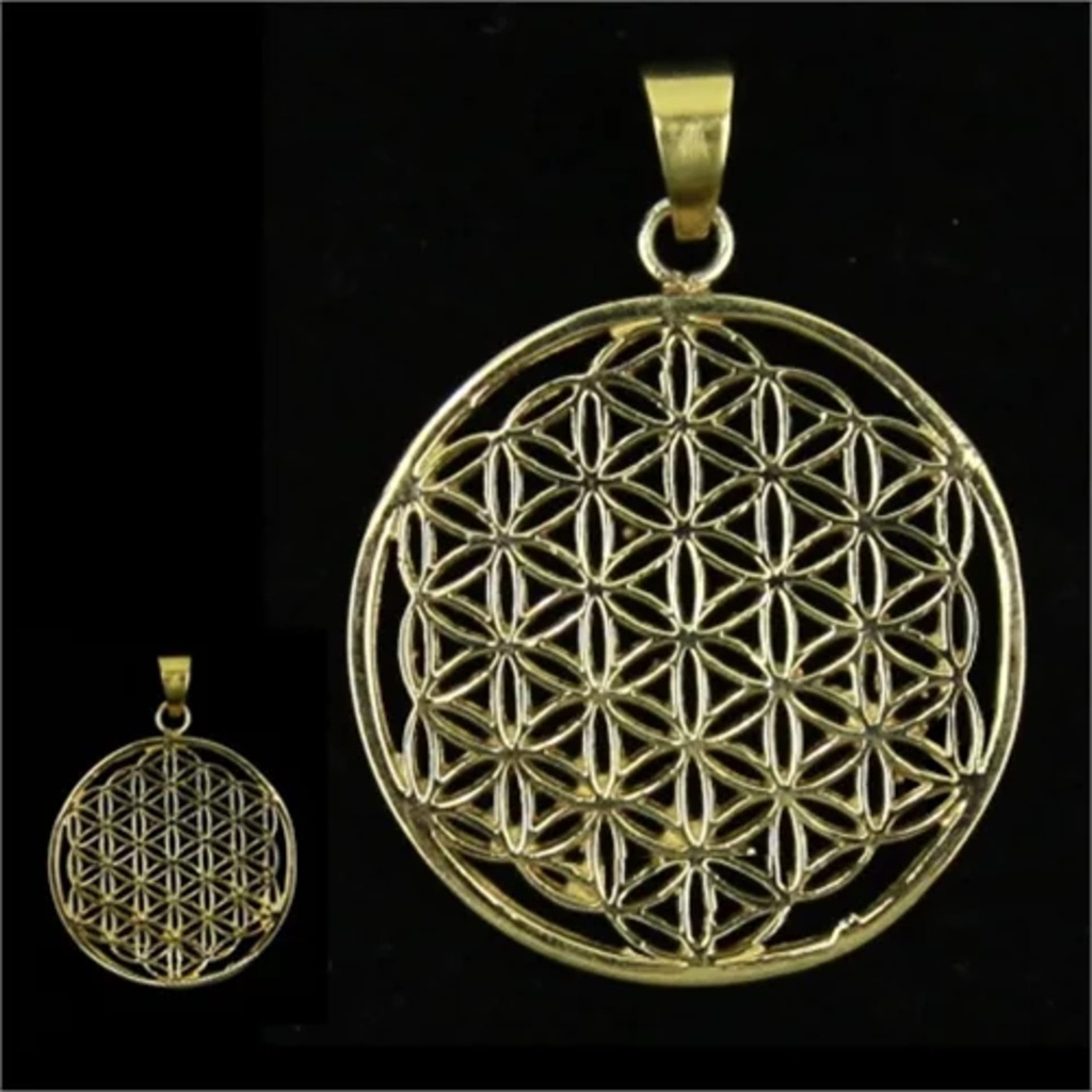 Fleur de la vie pendentif laiton couleur doré 0