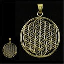 Fleur de la vie pendentif laiton couleur doré 0