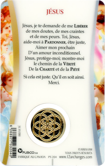 Médaille sur carte Jésus 1