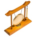 Gong de Table - structure bois rouge gong doré 1