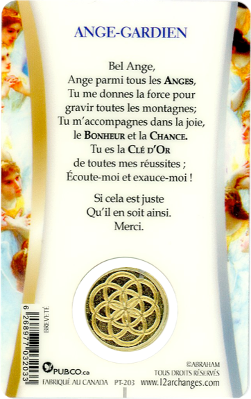 Médaille sur carte Ange Gardien 1