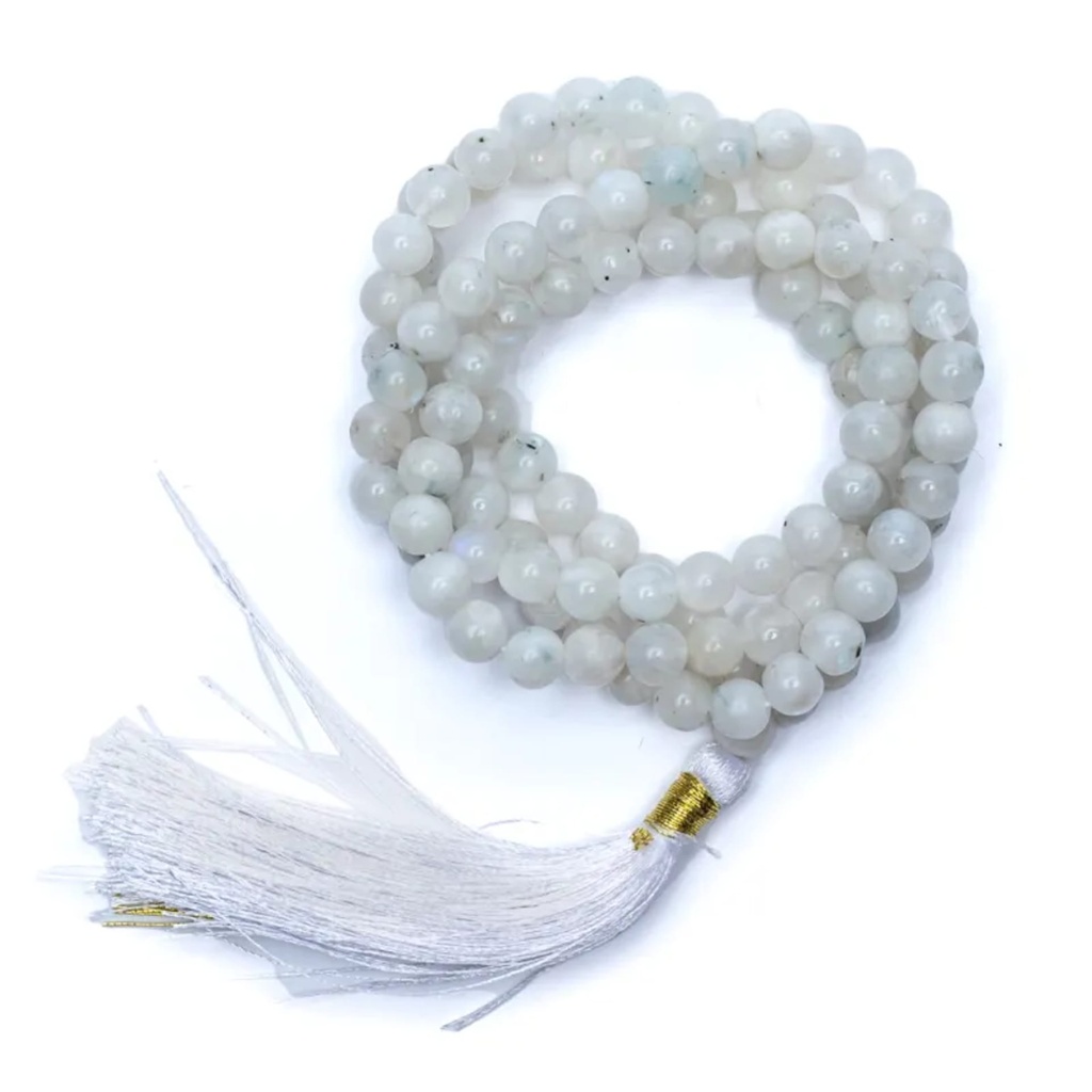 Mala pierre de lune AA 108 perles + sachet brocart 0