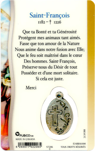 Médaille sur carte Saint-François 1