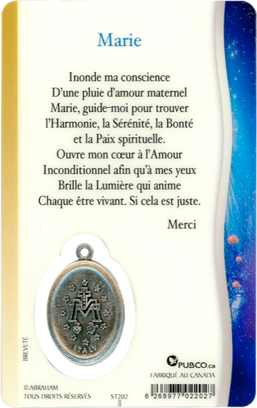 Médaille sur carte Sainte-Marie 1