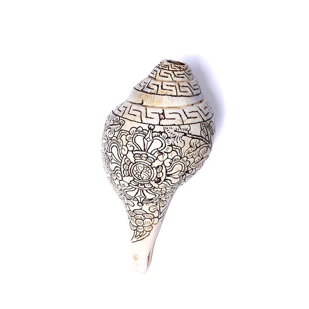 Conque tibétaine de Pudja gravé d'un double Dorje 1
