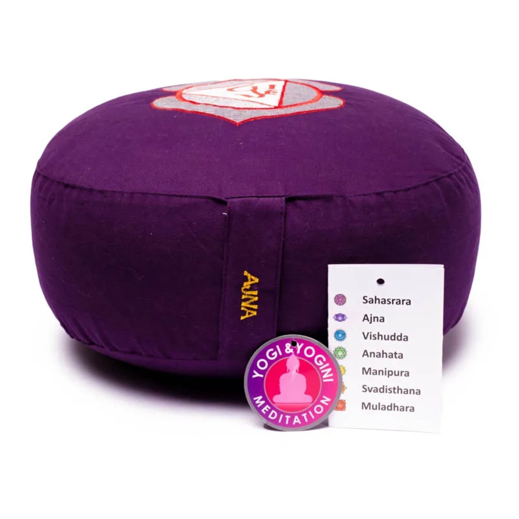 Coussin 6e Chakra Ajña brodé 1