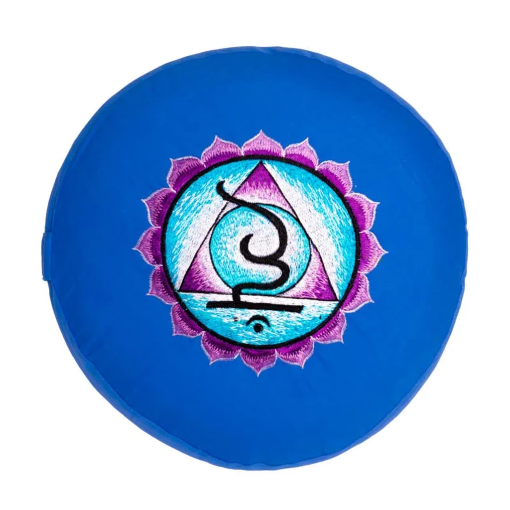Coussin 5e Chakra Vishudda brodé 0