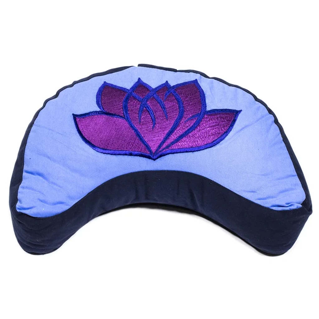 Coussin méditation 1/2 lune lotus Violet/bleu 0