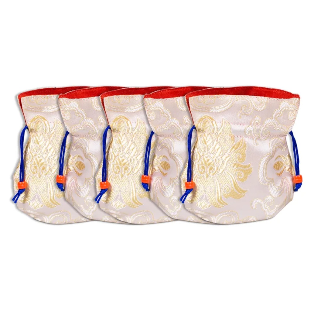 Bourse brocart blanc doublée 0