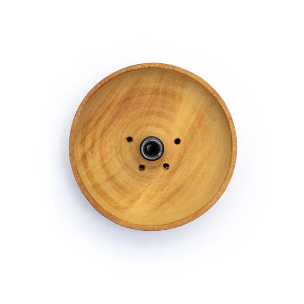 Brûle bâton d'encens coupelle en bois clair 1