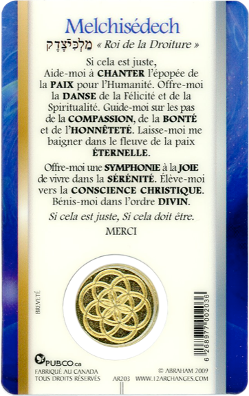 Médaille sur carte Archange Melchisédech 1