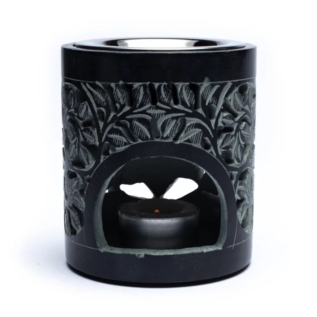 Encensoir -lampe aromatique pierre à savon noire 1