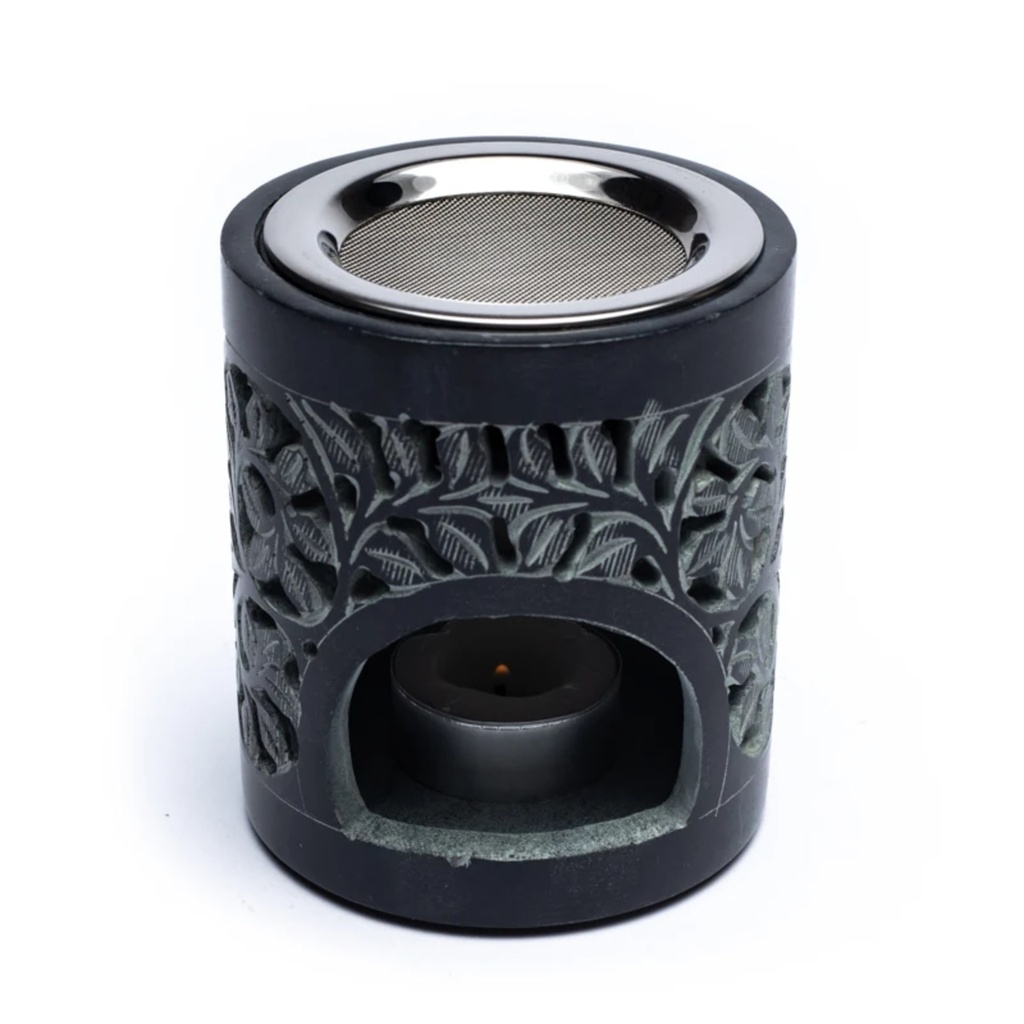 Encensoir -lampe aromatique pierre à savon noire 2