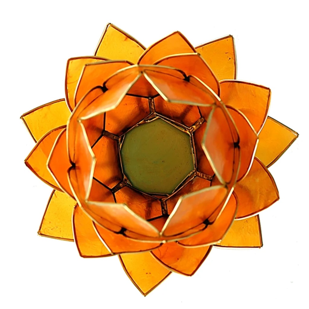 Eclairage d’ambiance Lotus orange doré grand 0