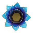 Bougeoir Lotus Bleu violet bord or 1