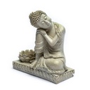 Bouddha avec bougeoir gris 0