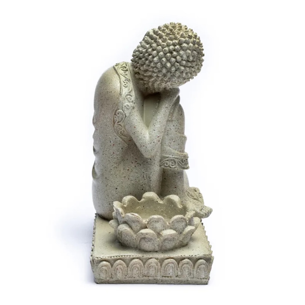 Bouddha avec bougeoir gris 2