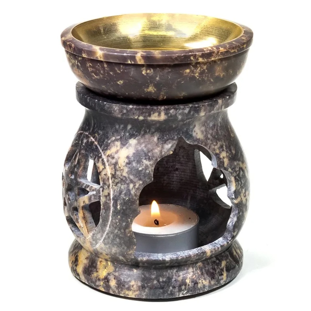 Brûle-parfum Pentacle en pierre à savon 0