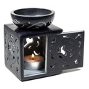 Brûle-parfum OHM en pierre à savon noire 0