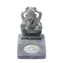 Bougeoir en pierre Ollaire grise Ganesh 0