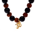 Bracelet Rudraksha/Pierre de lave avec Om - élastiqué 0