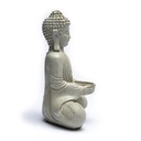 Bouddha méditant  bougeoir couleur gris 0