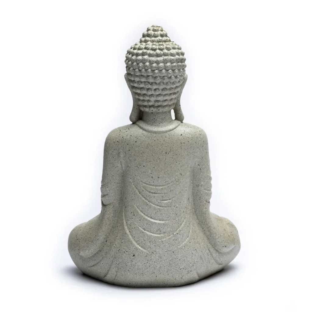 Bouddha méditant  bougeoir couleur gris 1
