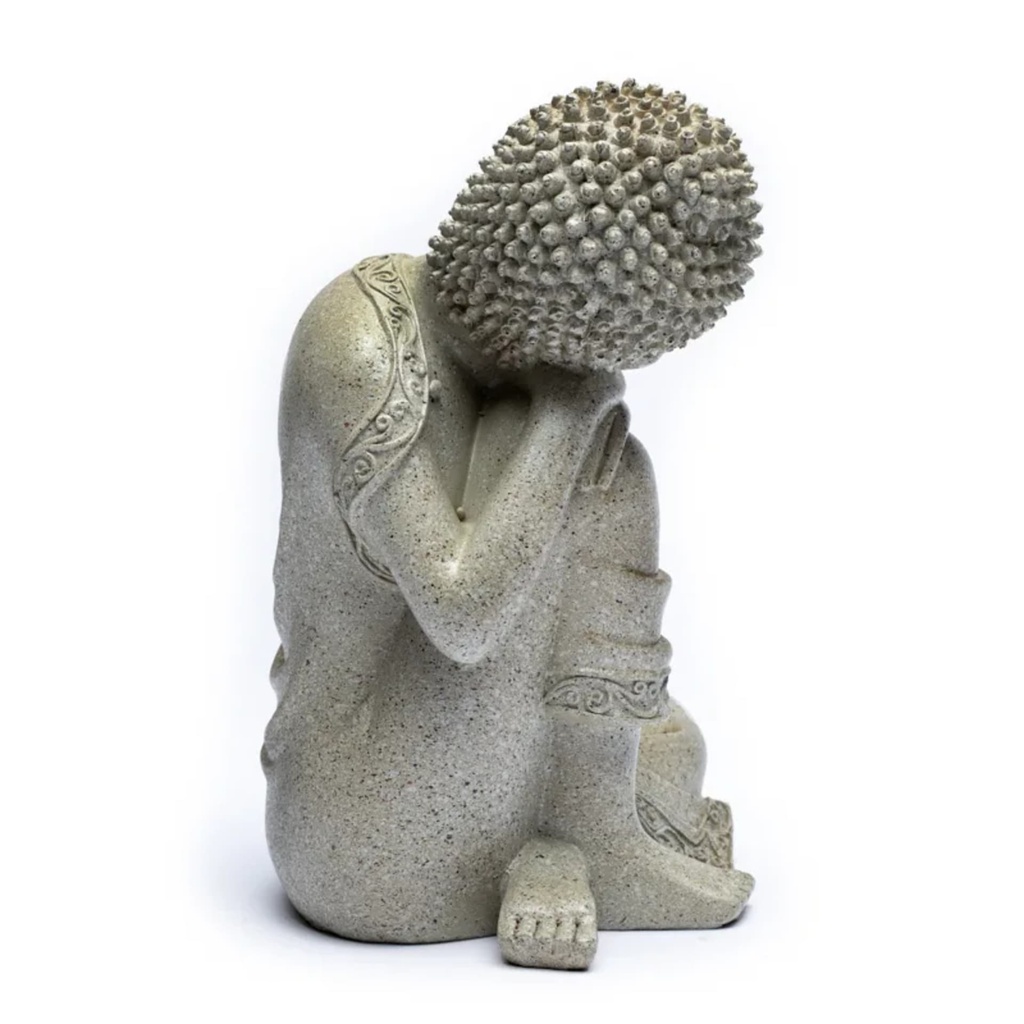 Bouddha paisible couleur gris 2