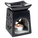 Brûle-parfum Lotus en pierre à savon noire 0