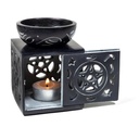 Brûle-parfum Pentacle pierre à savon noire 0