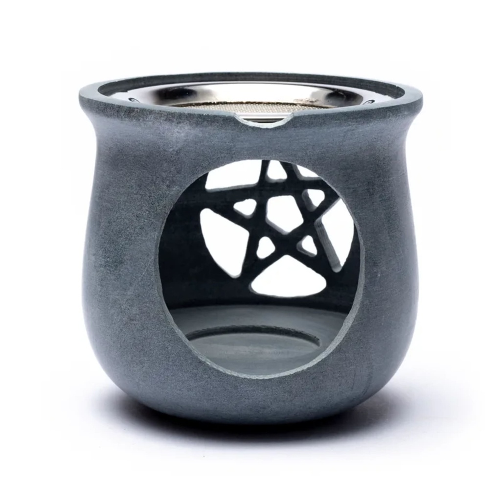 Brûle encens Pentacle en pierre à savon gris 0