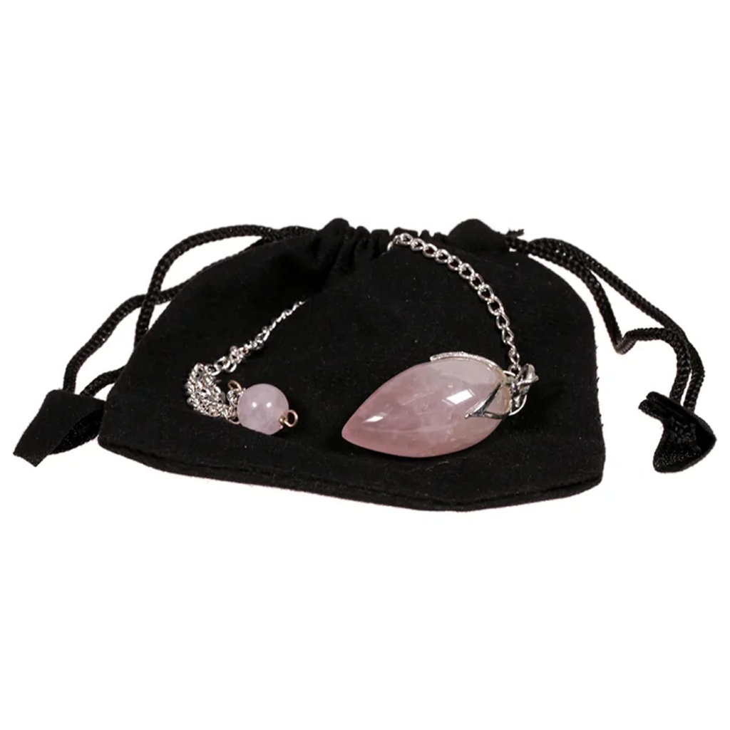 Pendule lotus Quartz rose en pointe 0