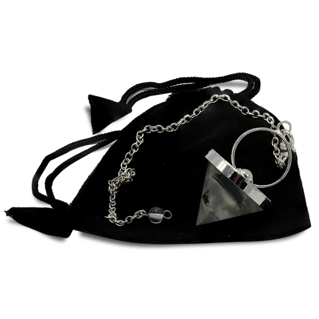 Pendule cristal de roche cône + Pierre de lune 0