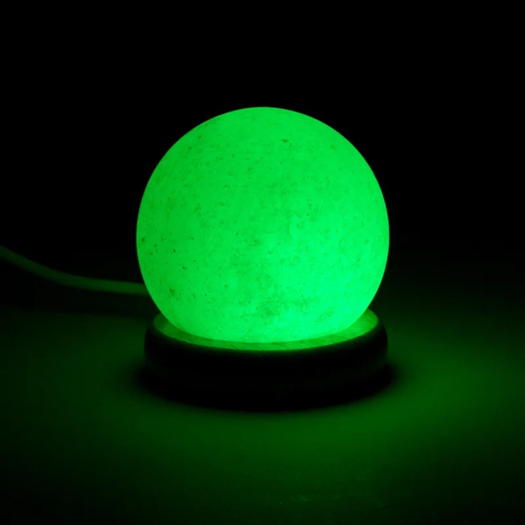 Mini lampe sphère sel blanche USB + LED 1