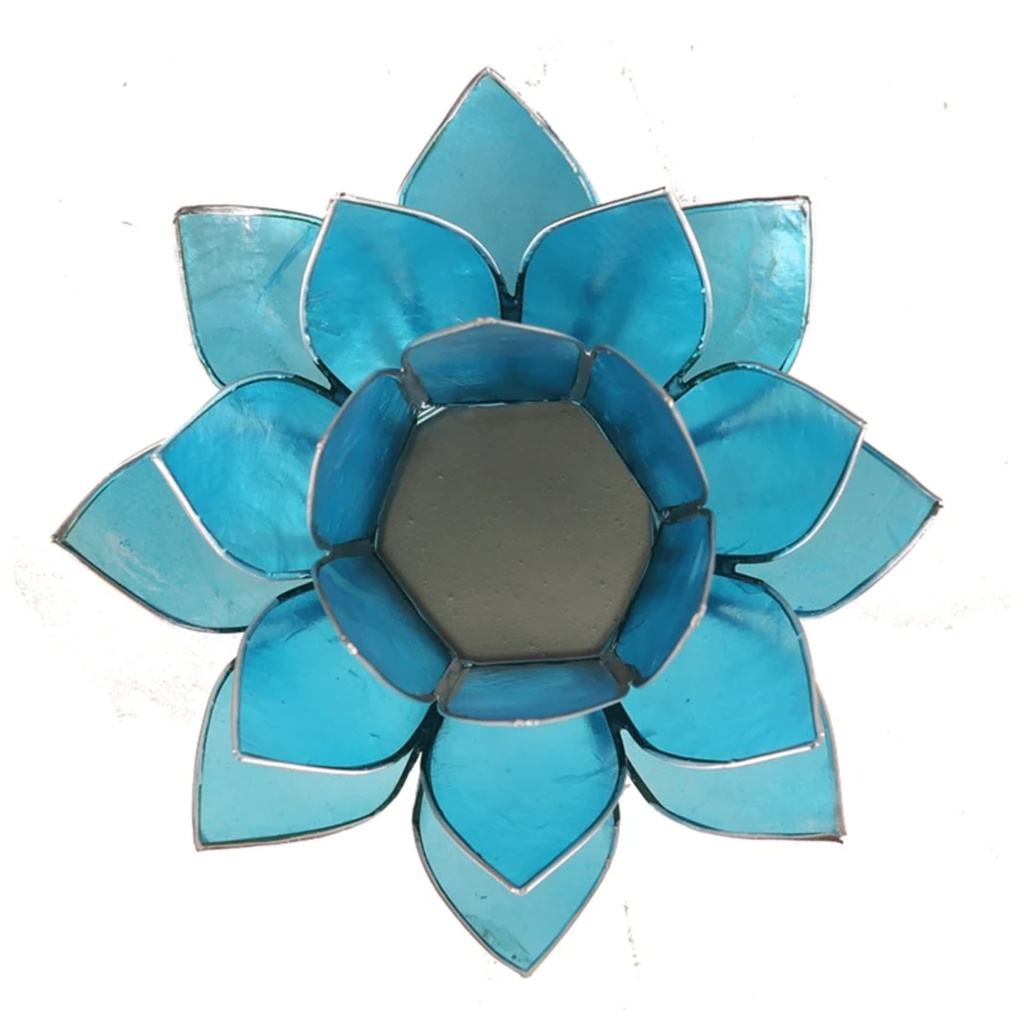 Eclairage  Lotus 5° chakra bleu & argent 0
