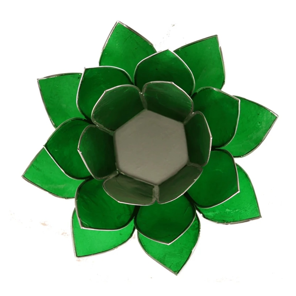 Eclairage Lotus 4° Chakra vert & argent 1