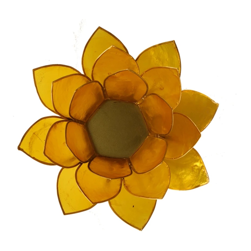 Eclairage ambiance Lotus 3° Chakra jaune & or 1