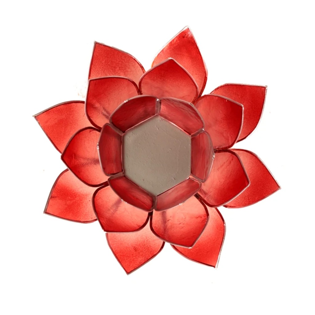 Eclairage ambiance Lotus rouge bords argent 1